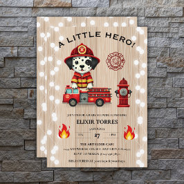 Convites Um Pequeno Chá de fraldas de Bombeiros Hero