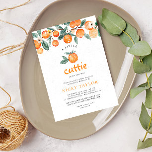 Convites Um pequeno Chá de fraldas de Citrus Laranja-Cutie