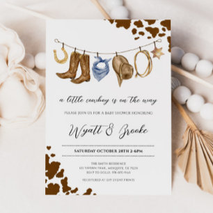 Convites Um pequeno Chá de fraldas de cowboy