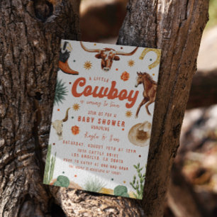 Convites Um pequeno Chá de fraldas de cowboy