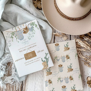 Convites Um pequeno Chá de fraldas de cowboy