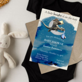 Convites Um Pequeno Chá de fraldas De Dragão Knight