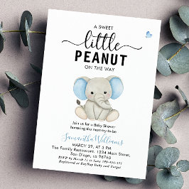 Convites Um pequeno Chá de fraldas de elefante azul de amen