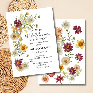 Convites Um pequeno Chá de fraldas de flor selvagem