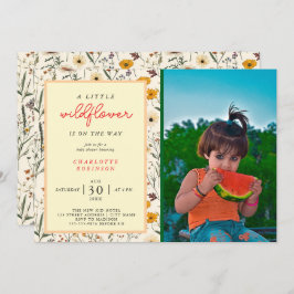 Convites Um pequeno Chá de fraldas de flor selvagem