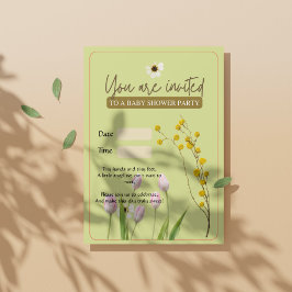Convites Um pequeno Chá de fraldas de flor selvagem elegant