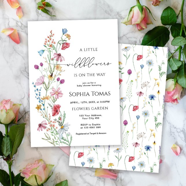 Convites Um pequeno Chá de fraldas de flores silvestres (Criador carregado)