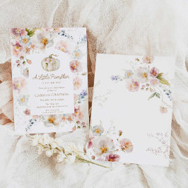 Convites Um Pequeno Chá de fraldas De Garota Floral De Abób