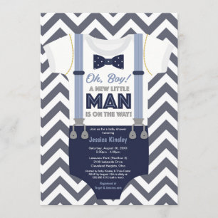 Convites Um Pequeno Chá de fraldas De Homem, Roupas De Men