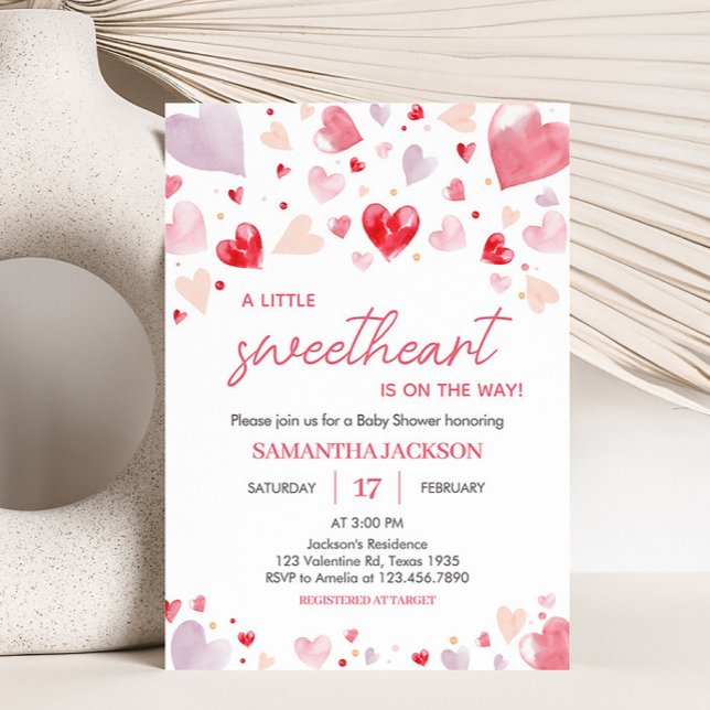 Convites Um Pequeno Chá de fraldas De Namorados (Sweetheart Baby Shower Invitation)