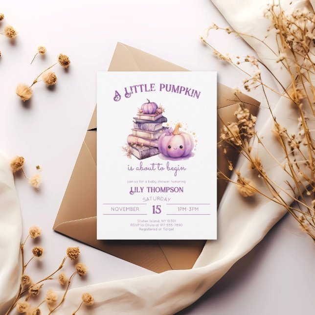 Convites Um Pequeno Chá de fraldas de outono de Abóbora (Criador carregado)