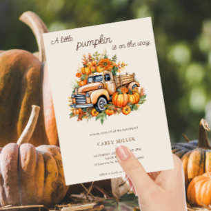 Convites Um Pequeno Chá de fraldas De Queda De Pumpkin