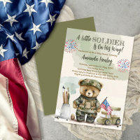 Um Pequeno Chá de fraldas de Urso de Teddy Soldado