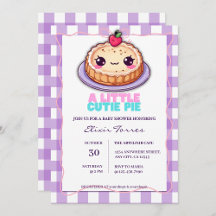 Um pequeno Chá de fraldas de Xadrez Roxo Kawaii