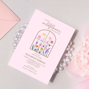 Convites Um Pequeno Chá de fraldas Delicado Moderno De Flor