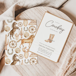 Convites Um pequeno Chá de fraldas do Rodeio Ocidental do C