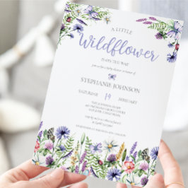 Convites Um Pequeno Chá de fraldas Floral de Lavanda de Flo