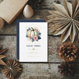 Convites Um Pequeno Chá de fraldas Floral de outono de Abób