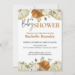 Convites Um Pequeno Chá de fraldas Floral de outono de Abób