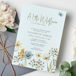 Convites Um pequeno chá de fraldas floral primavera de flor