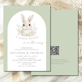 Convites Um Pequeno Chá de fraldas Verde De Sage Elegante