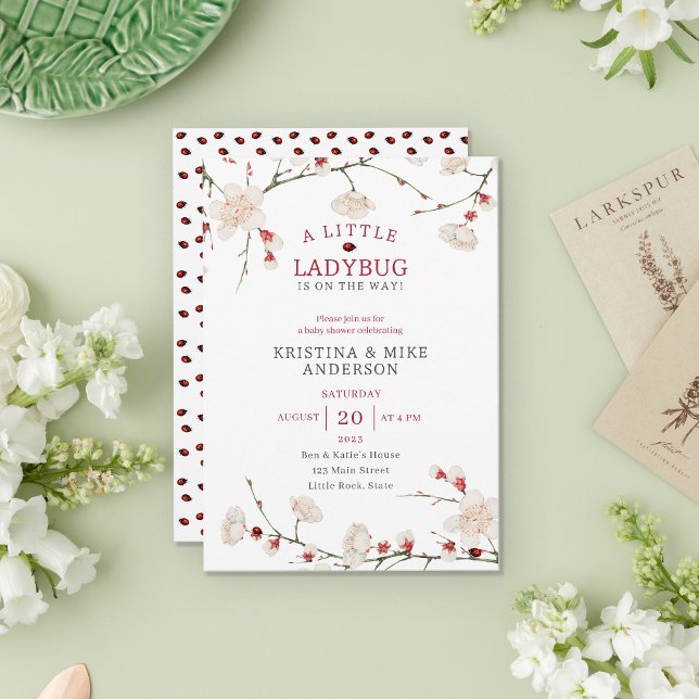Convites Um Pequeno Chá De Menina Ladybug (Criador carregado)