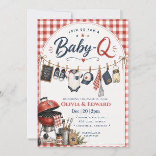 Convites Um Pequeno Churrasqueiro Está a Caminho Baby-Q Chá