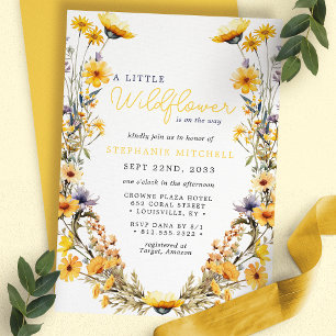 Convites Um Pequeno Chuveiro de Bebê Boho Amarelo de Flor S