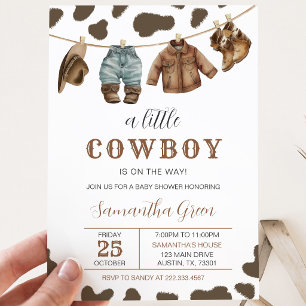 Convites Um Pequeno Chuveiro de Bebê Cowboy