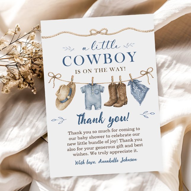 Convites Um Pequeno Chuveiro de Bebê Cowboy Menino (Criador carregado)