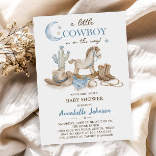 Convites Um Pequeno Chuveiro de Bebê Cowboy Menino