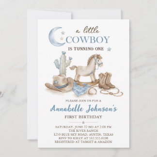Convites Um Pequeno Chuveiro de Bebê Cowboy Menino