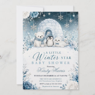 Convites Um Pequeno Chuveiro de Bebê Estrela de Inverno