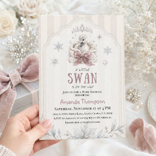 Convites Um Pequeno Cisne Está a Caminho Chuvada de Bebê de