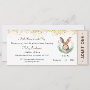 Convites Um Pequeno Coelho a Caminho Convite, Bebê 