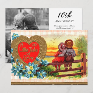 Convites Um Pequeno Conto de Amor Vintage Aniversário de Ca