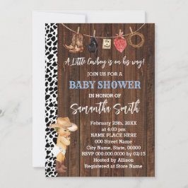 Convites Um Pequeno Cowboy é seu Chá de fraldas Ocidental