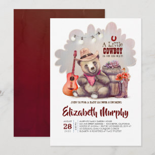 Convites Um Pequeno Cowboy Está A Caminhar Do Chá de fral