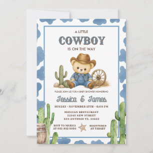 Convites Um Pequeno Cowboy está a Caminho Chuveiro de Bebê