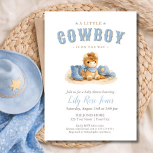 Convites Um Pequeno Cowboy Está a Caminho Chuveiro de Bebê