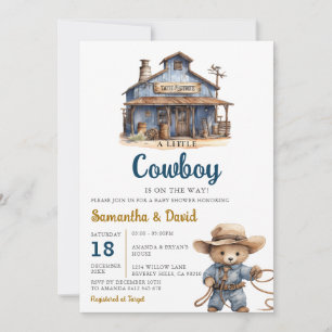 Convites Um Pequeno Cowboy está no Caminho Chá de fraldas O