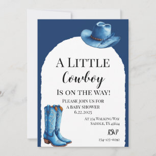 Convites Um Pequeno Cowboy Rosa Está a Caminho