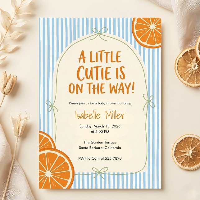 Convites Um Pequeno Doce a Caminho Chamada de Bebê (Little Cutie Baby Shower)