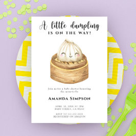 Convites Um pequeno dumpling a caminho baby shower