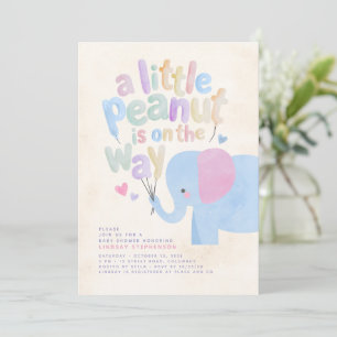 Convites Um Pequeno Elefante Amendoim Chuveiro de Bebê Past