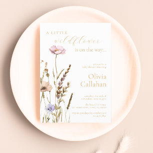 Convites Um Pequeno Elegante De Chá de fraldas De Flor Selv
