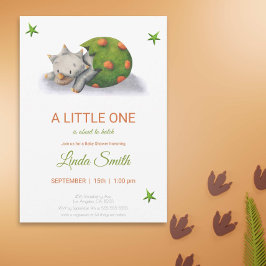 Convites Um pequeno está prestes a atingir o dinossauro no 