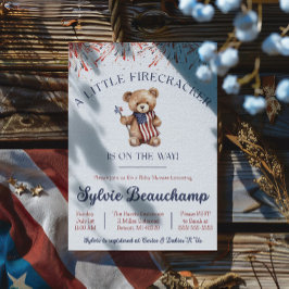 Convites Um Pequeno Firecracker está a caminho! Chá de fral