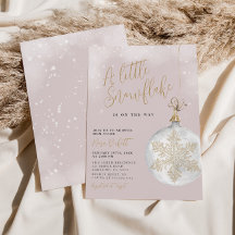 Um Pequeno Floco de Neve Chá de fraldas Rosa Esmag