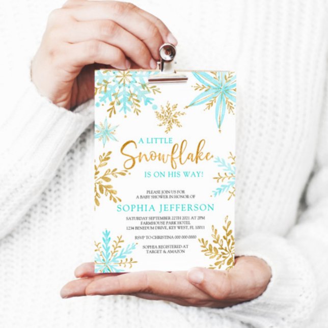 Convites Um Pequeno Floco De Neve Está A Caminho Do Chá de  (Criador carregado)